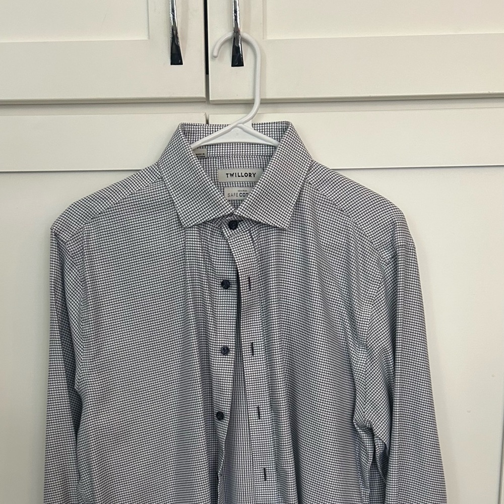 Twillory Men's Black and White Checkered Casual Shirt